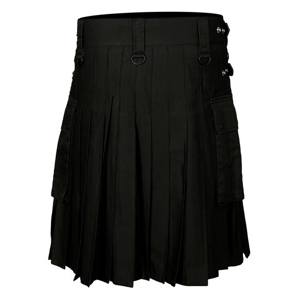 Christmas Special Irish Black Utility Kilt Mens Traditional Adjustable Leather - Picture 3 of 10